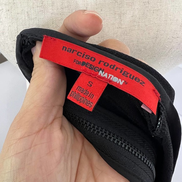 Narciso Rodriguez Design Nation Black Peplum Top Small Long Sleeve Stretch - Picture 9 of 10